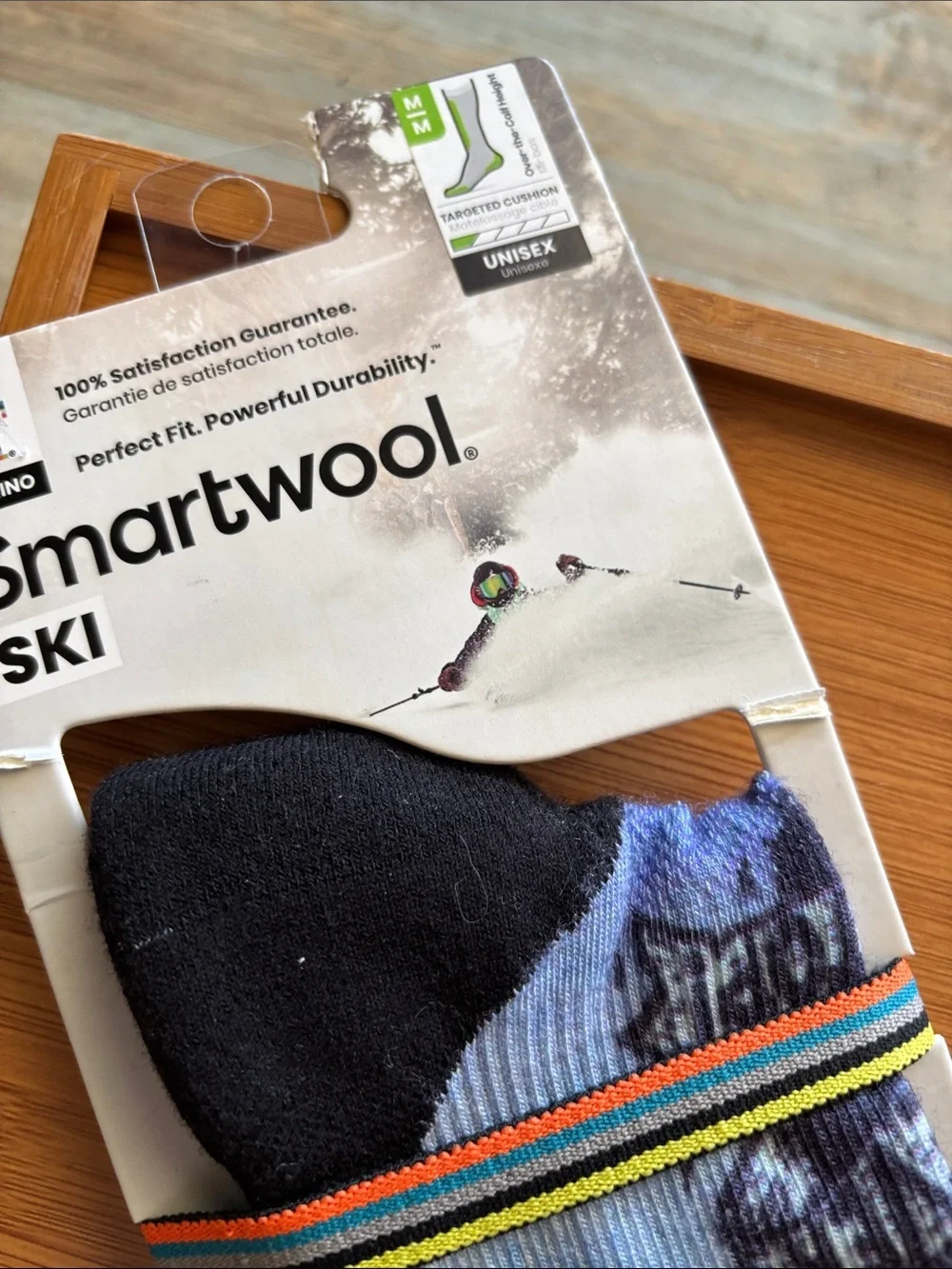 Smartwool Unisex Over Calf  Socks - Blue Gradient Bear Pattern